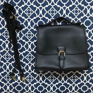 Hunt Club Small Leather Top Handle Black Bag